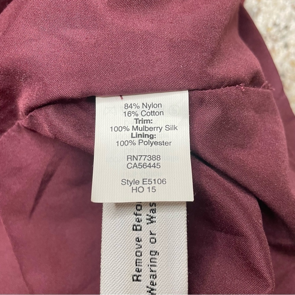 Madewell Magnolia Lace Overlay Short Sleeve Mini Dress in Burgundy Maroon 0 - Picture 7 of 11